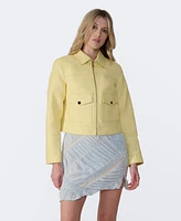 Furniq Uk Women's Leather Cropped Jacket, Created for Macy s