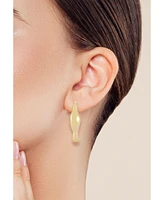 Rachel Zoe Gold Plated Wavy J Hoop Earrings
