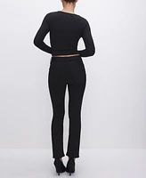 Good American Women's Never Fades Good Legs High-Rise Straight-Leg Jeans