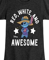 Hybrid Apparel Big Girls Lilo Stitch Awesome Graphic T-Shirt