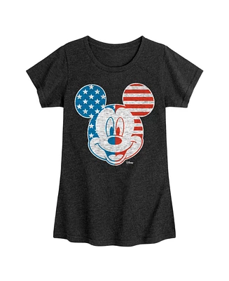 Hybrid Apparel Big Girls Disney Mickey Mouse Americana Flag Graphic T-Shirt