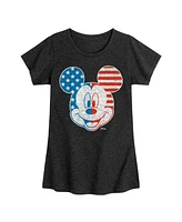 Hybrid Apparel Big Girls Disney Mickey Mouse Americana Flag Graphic T-Shirt