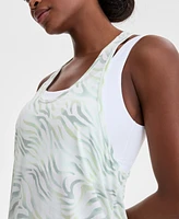 Id Ideology Women's Fluid Zebra Printed Racerback Tank Top, Exclusively at Macy's
