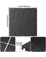 Diy 12" Patio Deck Tiles, Interlocking, Easy Install, 44pcs Dark Gray