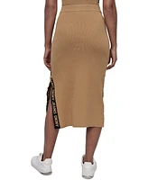 Dkny Jeans Women's Side Logo Ribbed Midi Skirt - W9B
