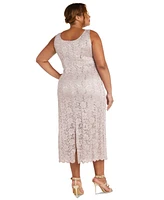 R & M Richards Plus Lace Dress Ruffled Jacket