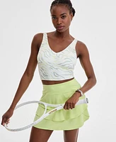 Id Ideology Women's Fluid Zebra Printed Cropped Tank Top, Exclusively at Macy's