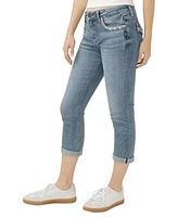 Silver Jeans Co. Women's Elyse Mid Rise Comfort Fit Capri
