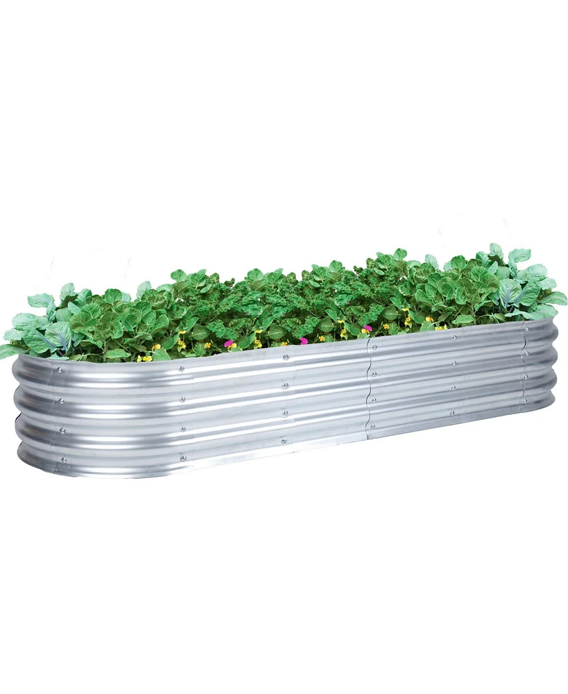 Aoodor Galvanized Raised Garden Bed Kit, 70.87''(L) x 23.62''(W) x11.81''(H) Outdoor Garden Planter Oval Large Boxes for Vegetables, Flowers, Herbs