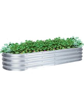 Aoodor Galvanized Raised Garden Bed Kit, 70.87''(L) x 23.62''(W) x11.81''(H) Outdoor Garden Planter Oval Large Boxes for Vegetables, Flowers, Herbs