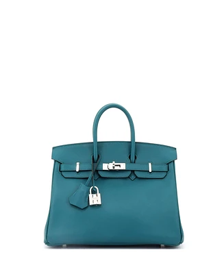 Pre-Owned Hermes Birkin 25 Handbag Swift with Palladium Hardware