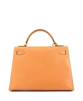 Pre-Owned Hermes Kelly 32 Handbag Brown Vache Liegee with Gold Hardware