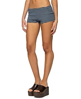 Edikted Women's Reagan Striped Ribbed Micro Shorts