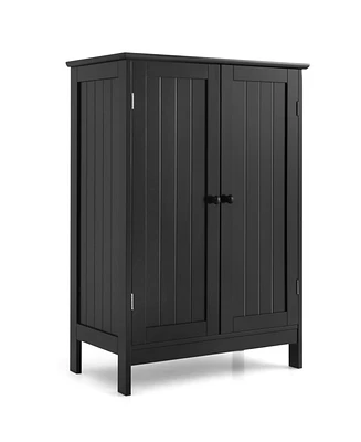 2-Door Free-Standing Bathroom Cabinet with Shelf