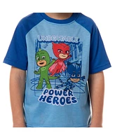 Pj Masks Toddler Boys Unbeatable Power Heroes 2 Piece Short Sleeve Long Pant Pajama Set