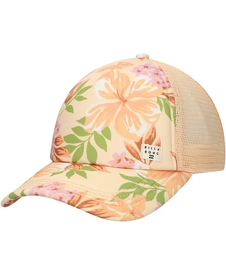 Billabong Women's Orange Heritage Mashup Trucker Adjustable Hat