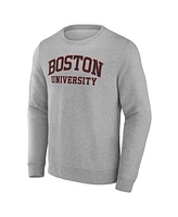 Fanatics Men's Gray Boston University Arched Wordmark Pullover Sweatshirt
