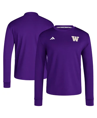 Adidas Men's Purple Washington Huskies Dugout Pullover Sweatshirt