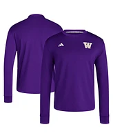 Adidas Men's Purple Washington Huskies Dugout Pullover Sweatshirt