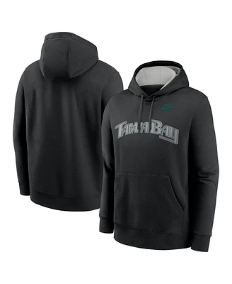 Nike Men's Black Tampa Bay Rays Rewind Club Logo Pullover Hoodie