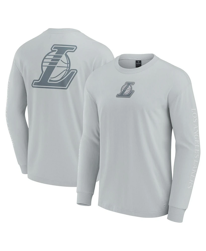 Fanatics Men's Gray Los Angeles Lakers Elements Strive Long Sleeve T-Shirt