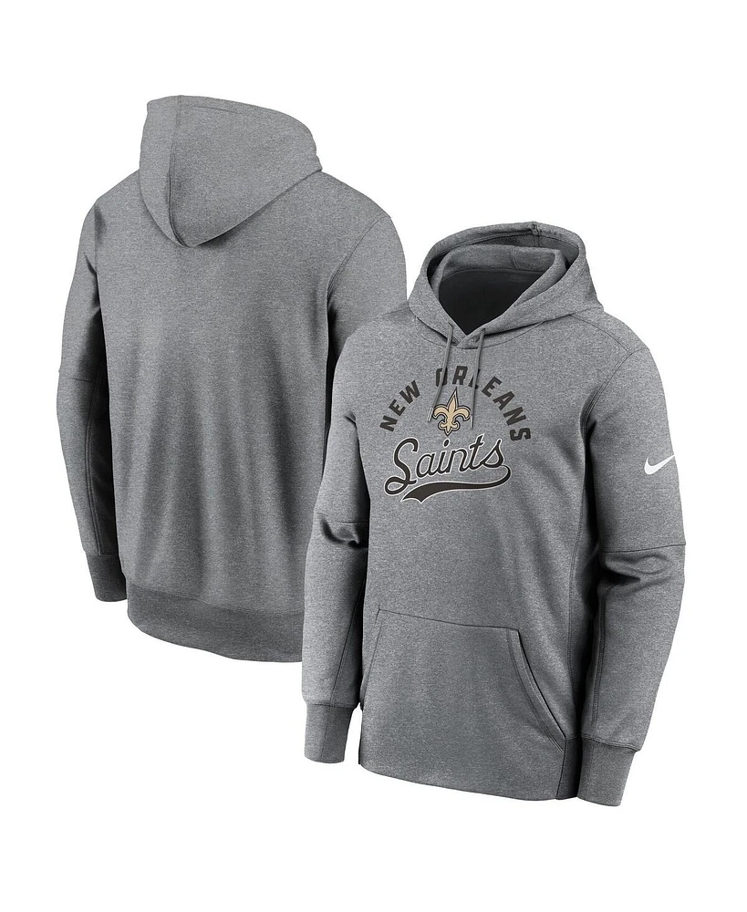 Nike Men's Heather Gray New Orleans Saints Performance Fleece Pullover Hoodie