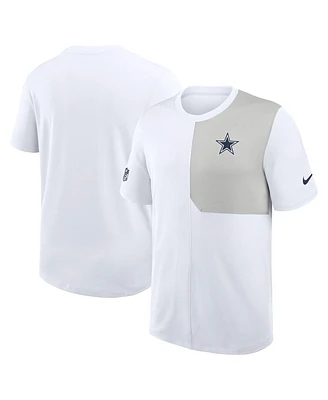 Nike Men's White Dallas Cowboys Sideline Uv Performance Coach Shirt