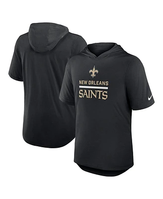 Nike Men's Black New Orleans Saints Lockup Tri-Blend Hoodie T-Shirt