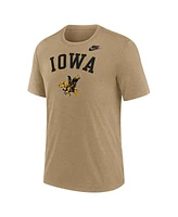 Nike Men's Heather Light Brown Iowa Hawkeyes Legacy Arch Tri-Blend T-Shirt