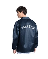 Starter Men's Navy New York Yankees Cooperstown Collection Point Man Full-Snap Coaches Jacket