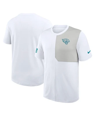 Nike Men's White Jacksonville Jaguars Sideline Uv Performance Coach Shirt