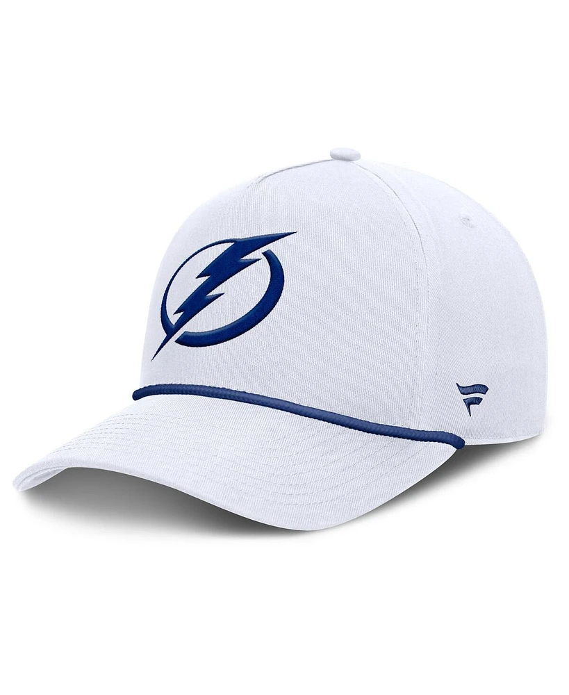 Fanatics Men's White Tampa Bay Lightning Rope A-Frame Adjustable Hat