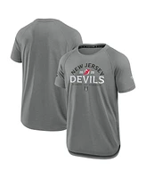 Fanatics Men's Heather Gray New Jersey Devils 2025 Stanley Cup Playoffs Authentic Pro Rink Performance T-Shirt