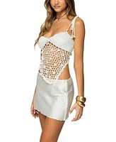 Edikted Women's Shelley Asymmetric Crochet Top
