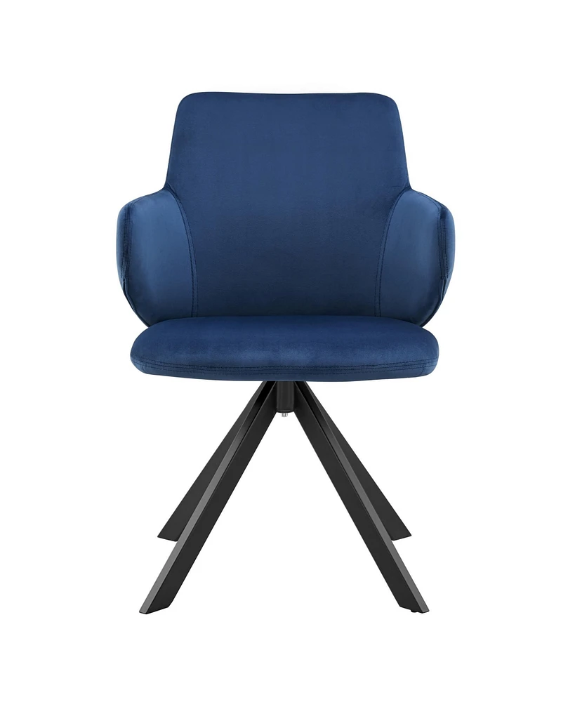 Upholstered Velvet Dining Armchair with Tufted Backrest