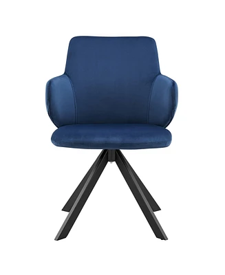 Upholstered Velvet Dining Armchair with Tufted Backrest