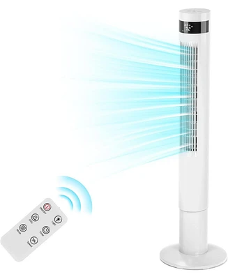 Cowsar Tower Fan Portable Floor Fans 85°Oscillating Fan 43'' Quiet Cooling 12H Timer Remote Control Standing Bladeless Electric 3 Speeds Wind 3 M