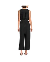 Lands' End Women's Sleeveless Creaseless Wrap Jumpsuit