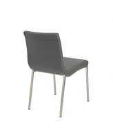 Upholstered Leather Dining Chairs Set of 2 with Supportive Backrest for Room
