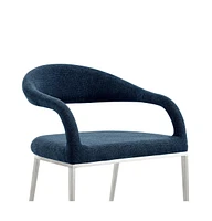 Modern Open Back Upholstered Dining Arm Chairs – Set of 2