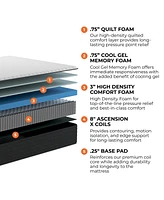 Brooklyn Bedding Select 12" Gel Memory Foam Hybrid Cushion Firm Tight Top Mattress