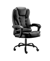 Dyhome Modern Task Chair, Adjustable Reclining Ergonomic Faux Leather Swiveling Pc & Racing Game Chair