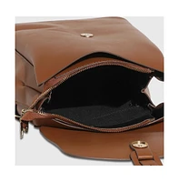 Women's Buckle Flap Backpack - Brown