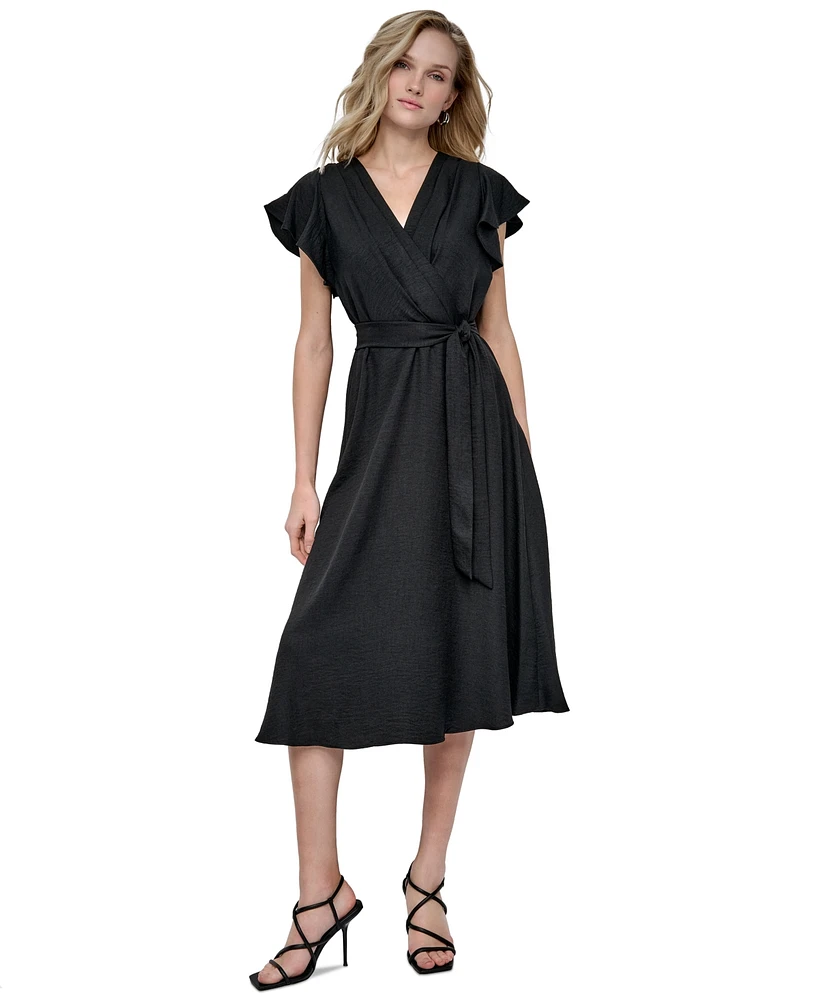 Dkny Women's Flutter-Sleeve Midi Dress