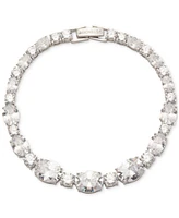 Givenchy Silver-Tone Mixed-Cut Cubic Zirconia Tennis Bracelet