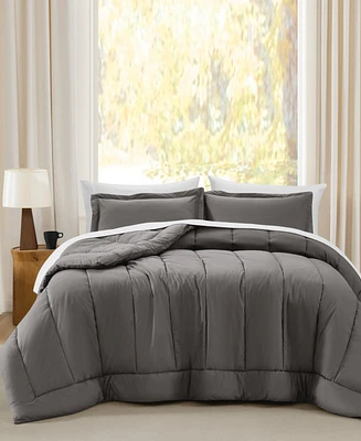 Brooklyn Loom Oversized Cotton Percale 3-Pc. Comforter Set