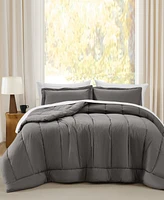 Brooklyn Loom Oversized Cotton Percale 3-Pc. Comforter Set