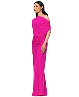 Betsy & Adam Women's Asymmetric Ruched Gown
