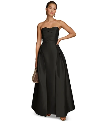 Donna Karan New York Women's Sweetheart-Neck Pleated Gown