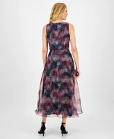 julia jordan Women's Printed V-Neck Sleeveless Gown